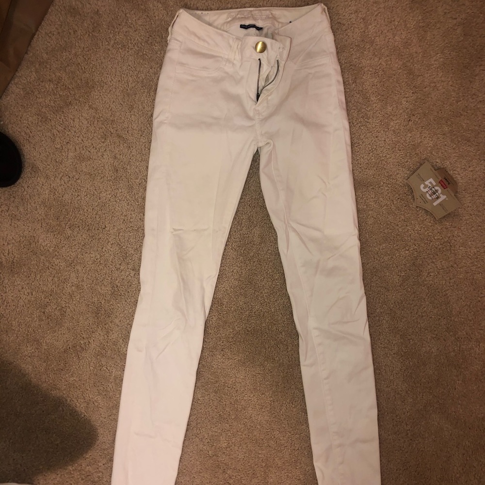 Plain white skinny jeans